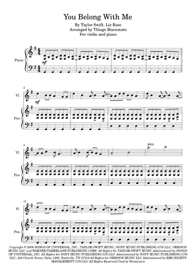 You Belong With Me (arr. Thiago Marconato)