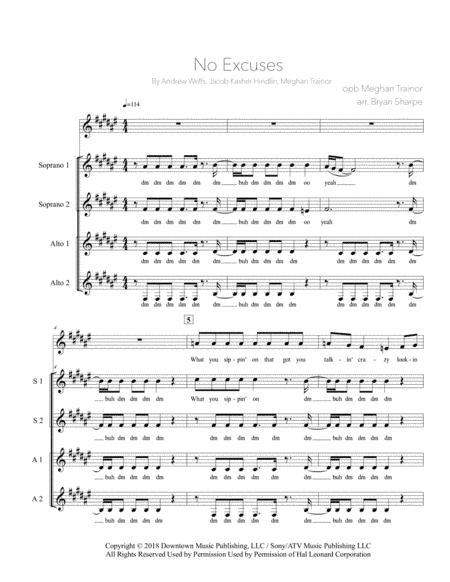 No Excuses (arr. Bryan Sharpe)