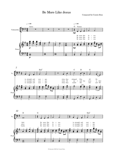 Be More Like Jesus - (Lent/Good Friday) cello solo and piano