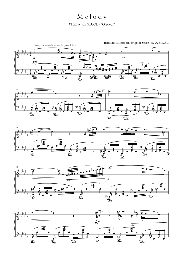 Melody from Orpheus by Gluck (arr. Siloti)