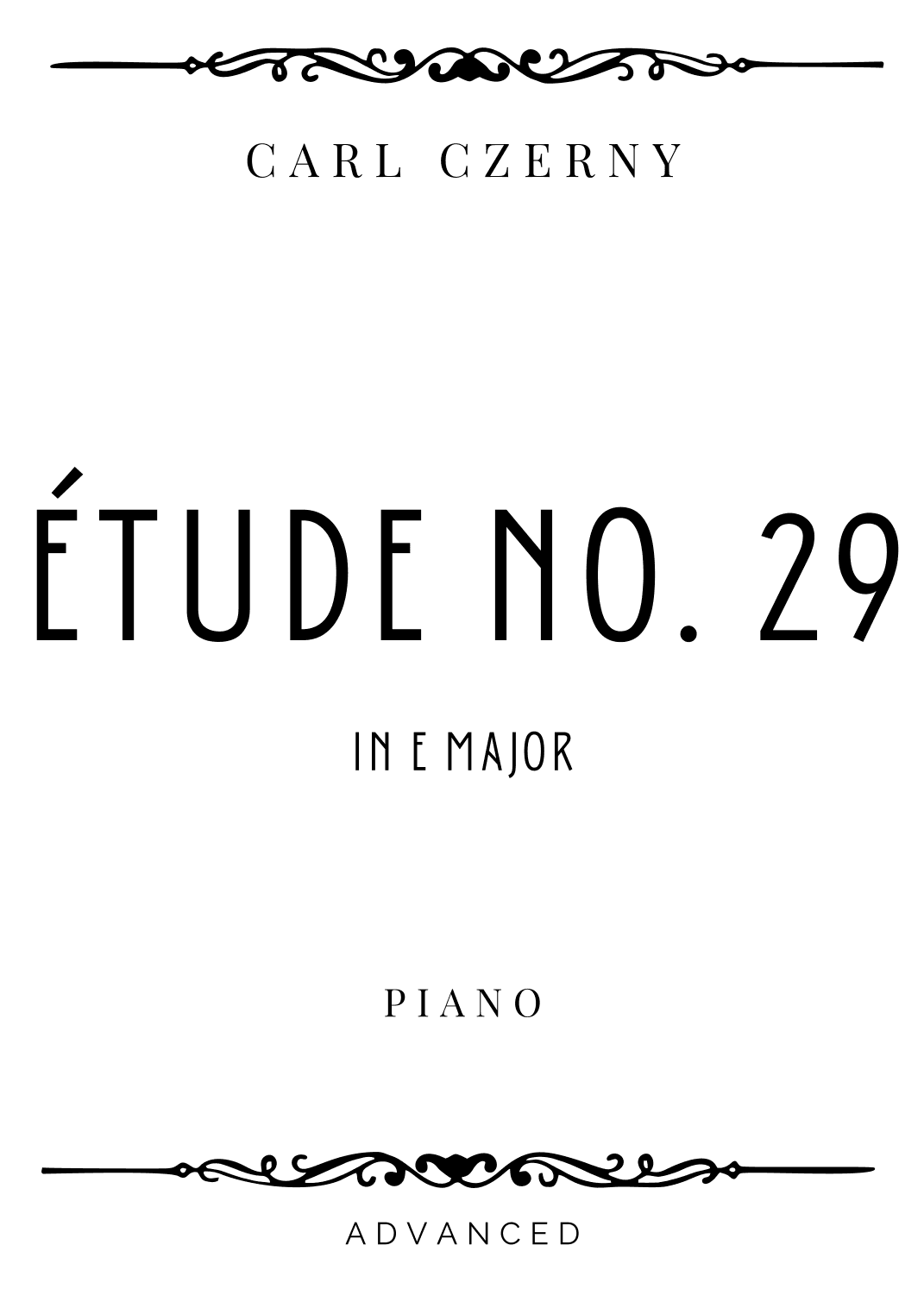 Czerny - Étude No. 29 in E Major - Advanced (arr. Piacere Music Sheets)
