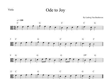 Ode to Joy - Viola Easy (arr. Wesley S. SIlva)