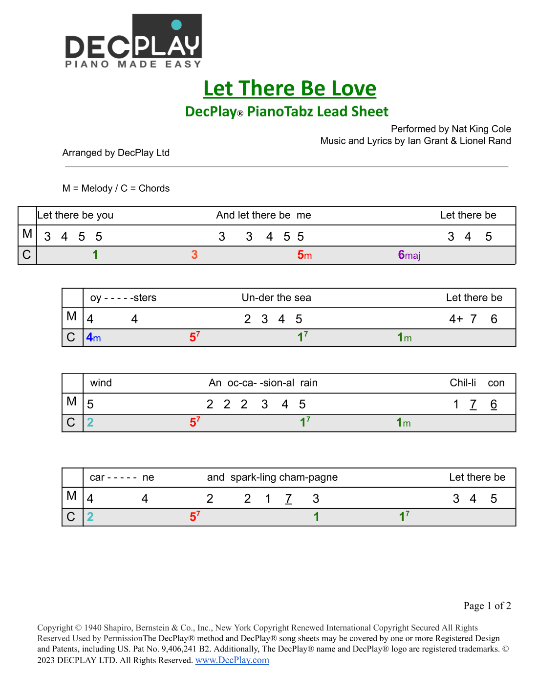 Let There Be Love (arr. DecPlay Ltd)