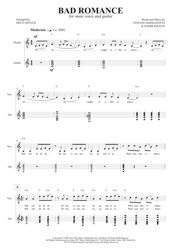 Bad Romance (arr. Art.o Artaud)