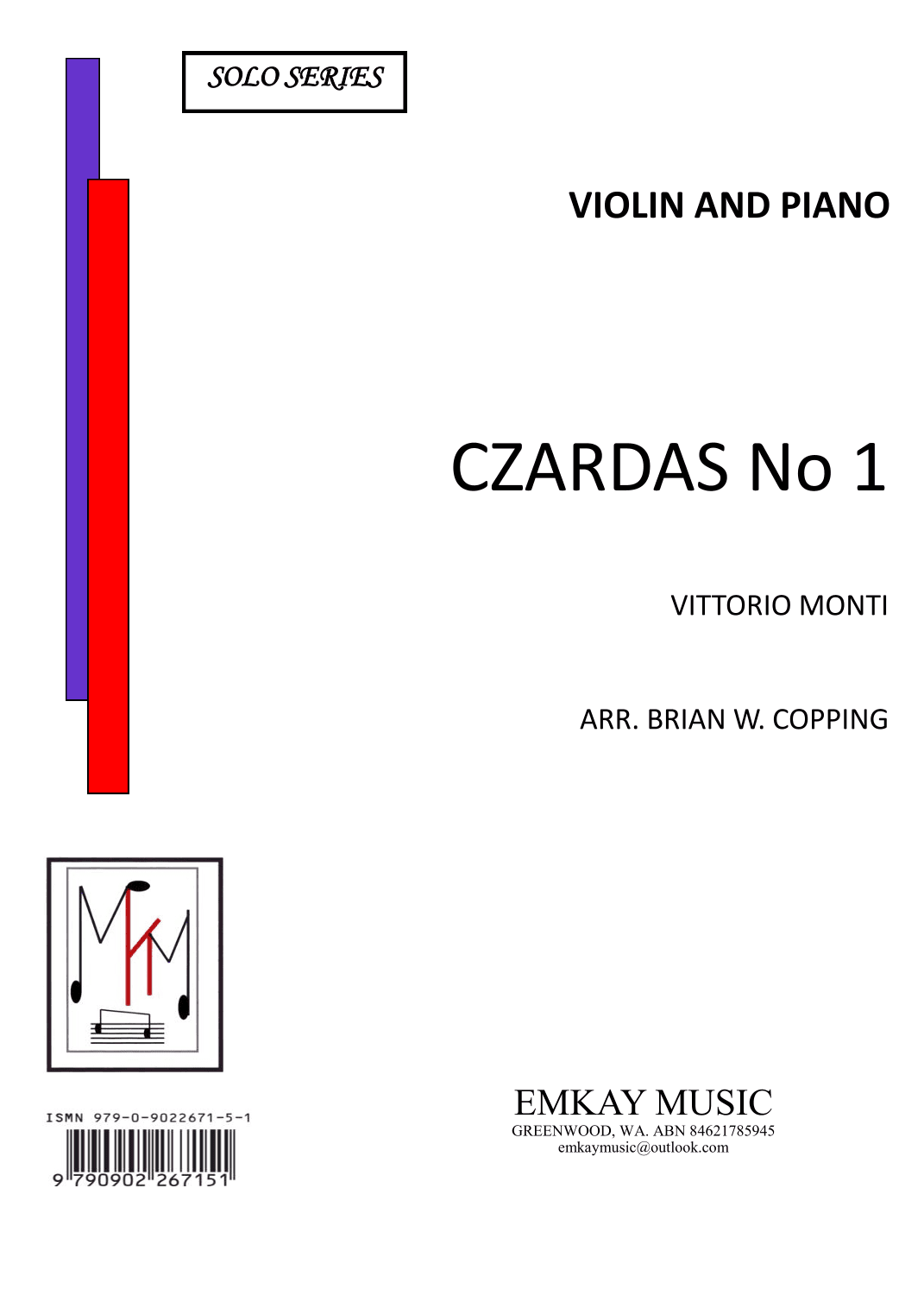 CZARDAS No1 – VIOLIN & PIANO (arr. BRIAN W. COPPING)