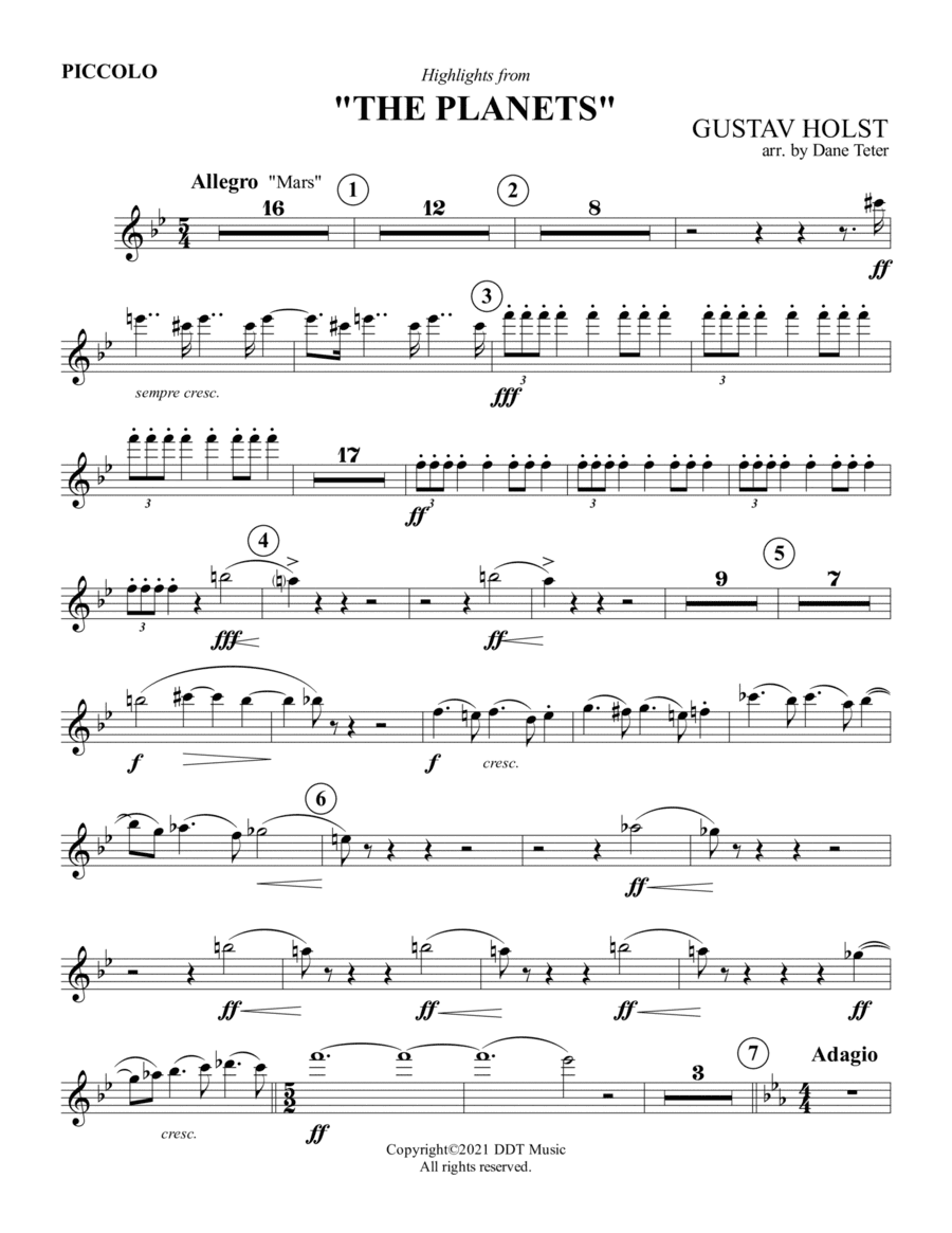 Highlights from The Planets (parts only) (arr. Dane Teter)