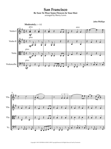 San Francisco (be Sure To Wear Some Flowers In Your Hair) (arr. Sherry Lewis)