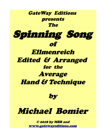 Spinning Song of Ellmenreich for Piano Solo (arr. Michael Bomier)