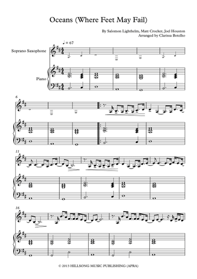 Oceans (where Feet May Fail) (arr. Clarissa Botelho)