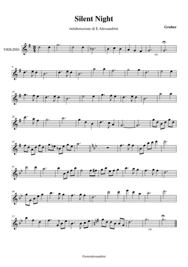 Silent Night per violino e pianoforte