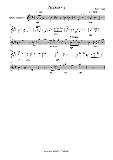 Picasso 2 for Tenor Sax