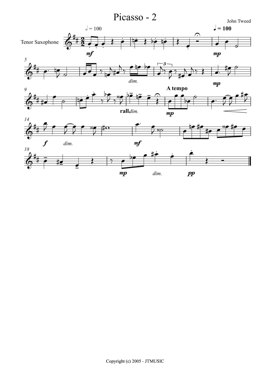 Picasso 2 for Tenor Sax