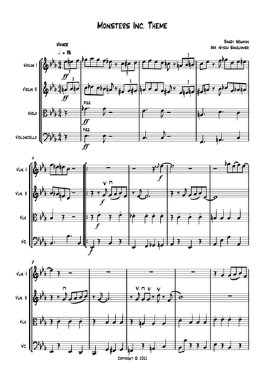 Monsters Inc. (arr. Nyssa Sanguansri)