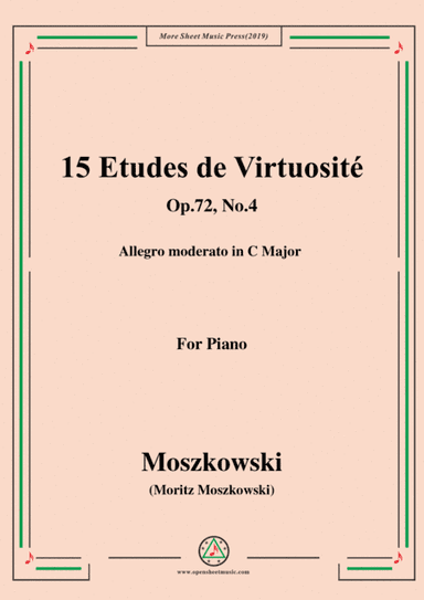 Moszkowski-15 Etudes de Virtuosité,Op.72,No.4,Allegro moderato in C Major (arr. MSM)