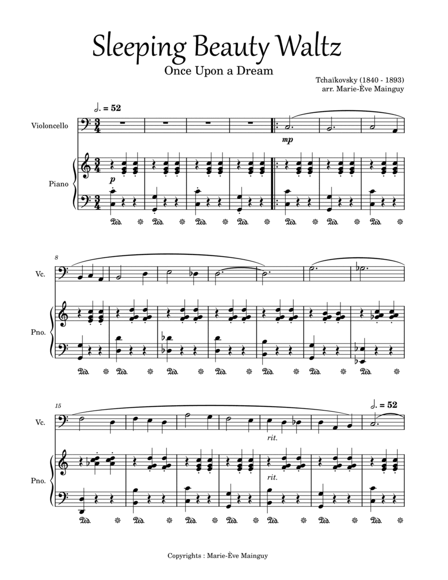 Sleeping Beauty Waltz - Once Upon A Dream (arr. Marie-Ève Mainguy)