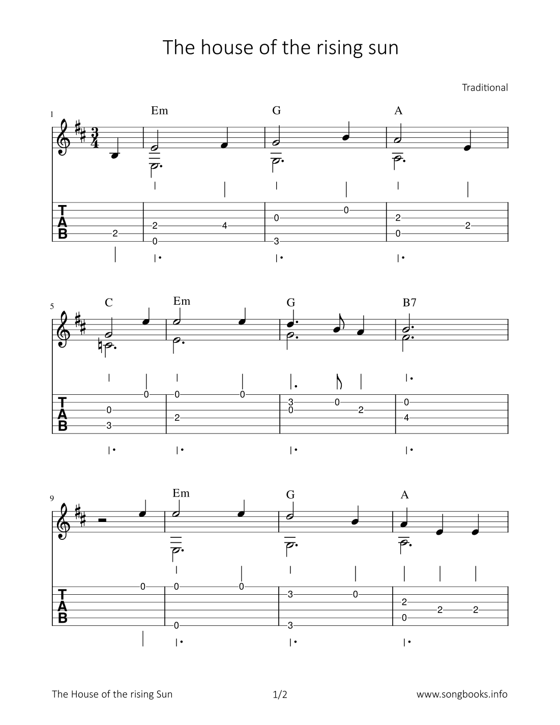 The house of the rising sun (arr. Bettina Schipp)