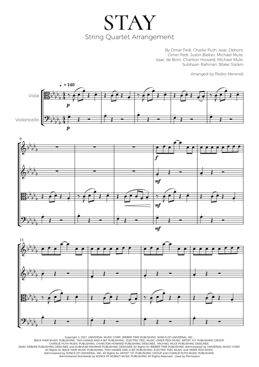 Stay (arr. Pedro Merendi)