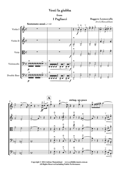 Vesti la giubba from I Pagliacci, by Ruggero Leoncavallo (arr. Adrian Mansukhani)