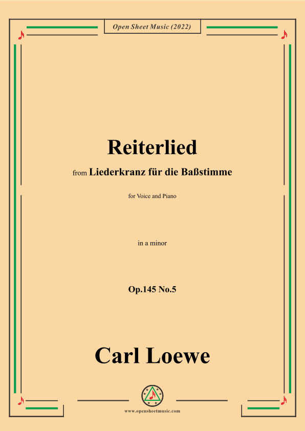 Loewe-Reiterlied,Op.145 No.5,in a minor (arr. OSM Press)