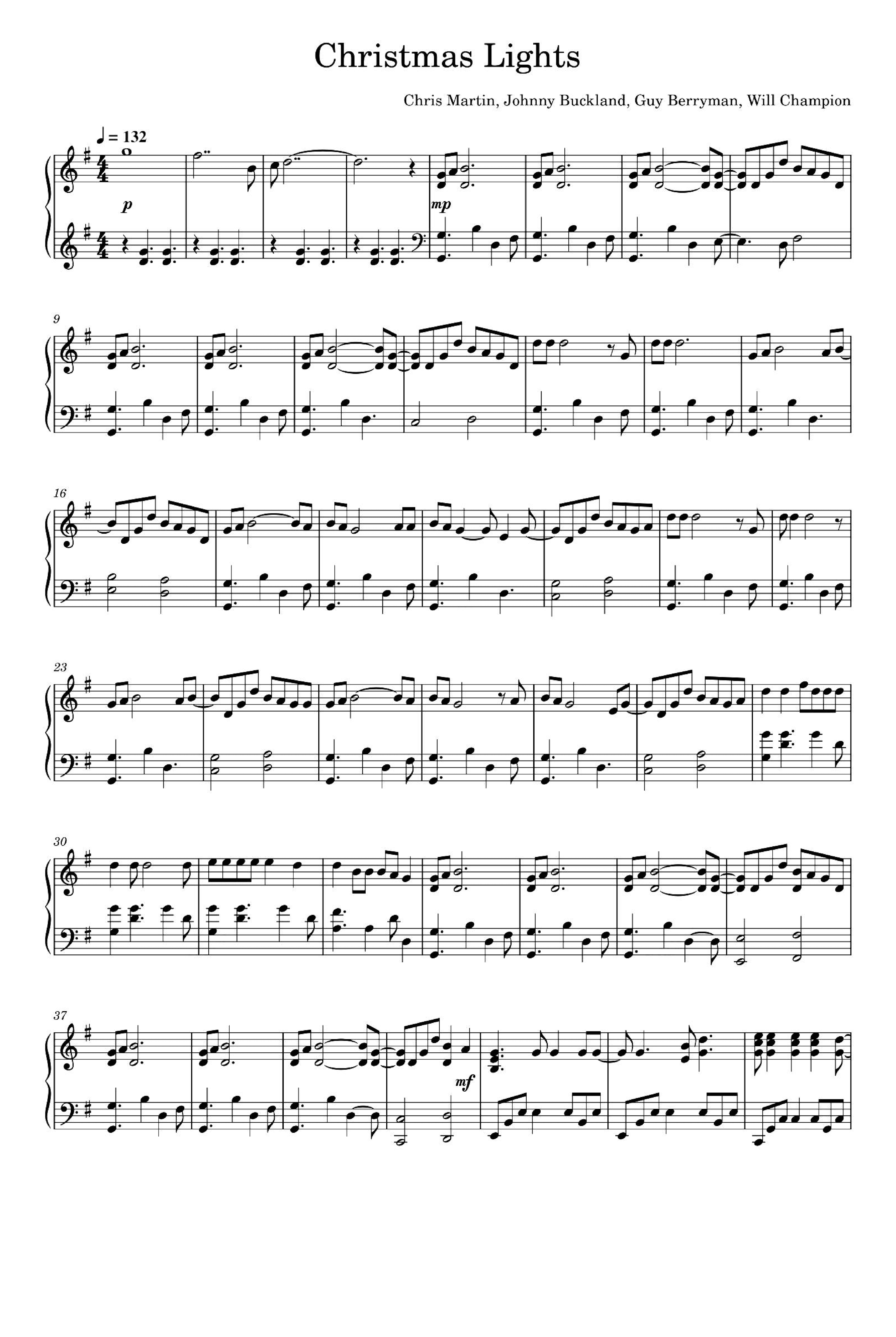 Christmas Lights (arr. Coldplay)