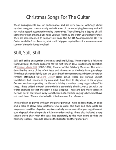 Still, still, still carol voice & guitar (arr. Simon James)