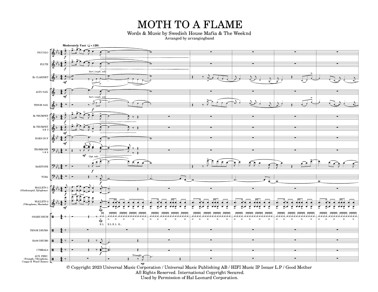 Moth To A Flame (arr. abchmba)