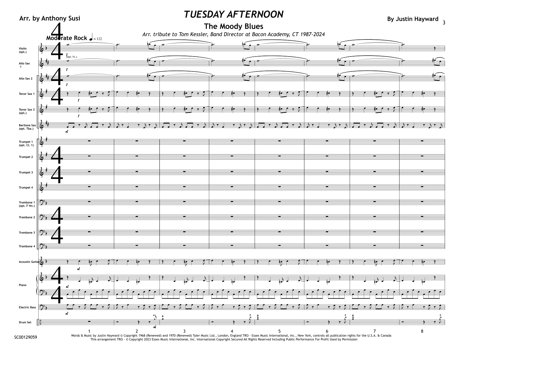 Tuesday Afternoon (forever Afternoon) (arr. Anthony Susi)