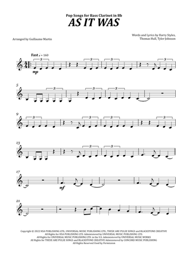As It Was (arr. Guillaume Martin)