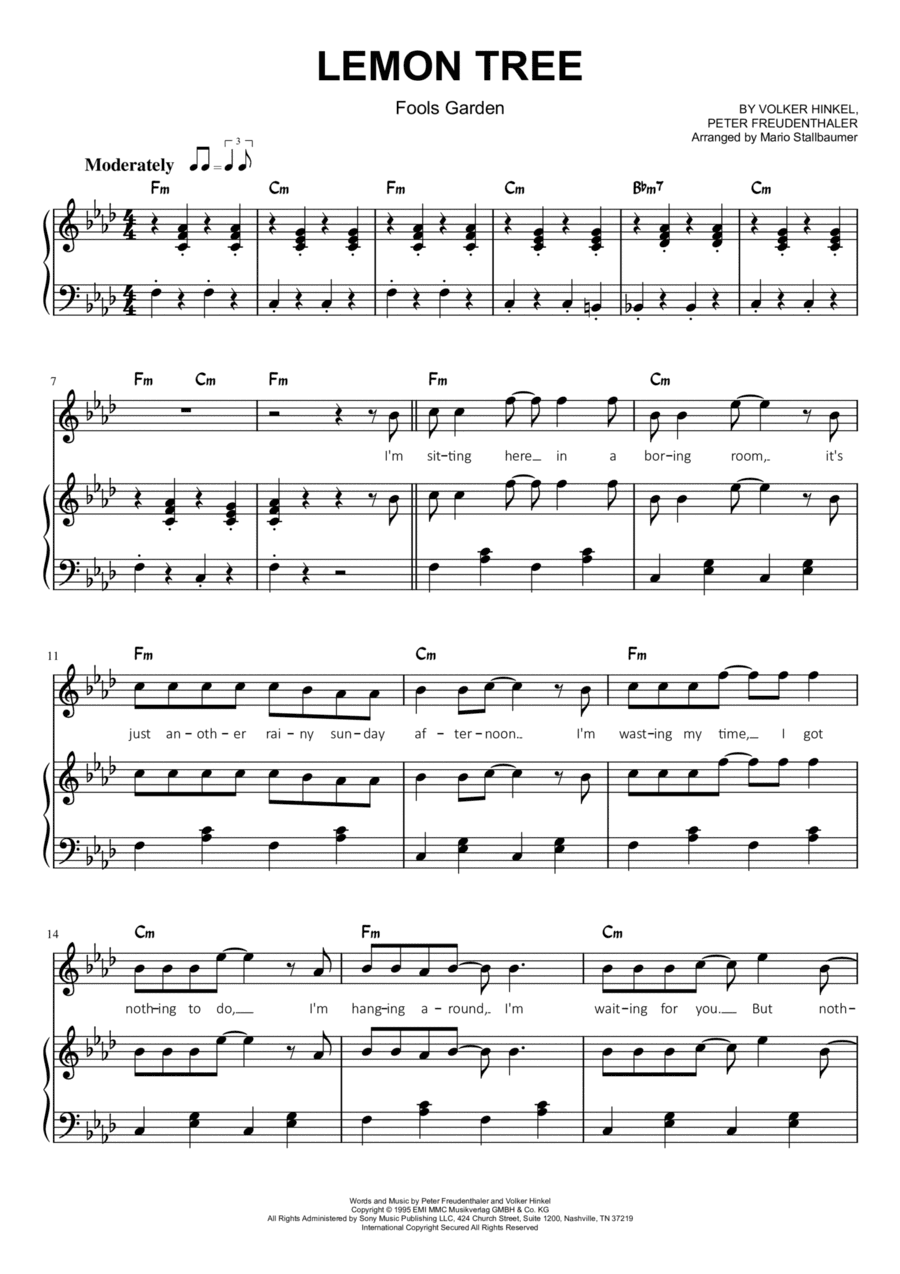 Lemon Tree (arr. Mario Stallbaumer)