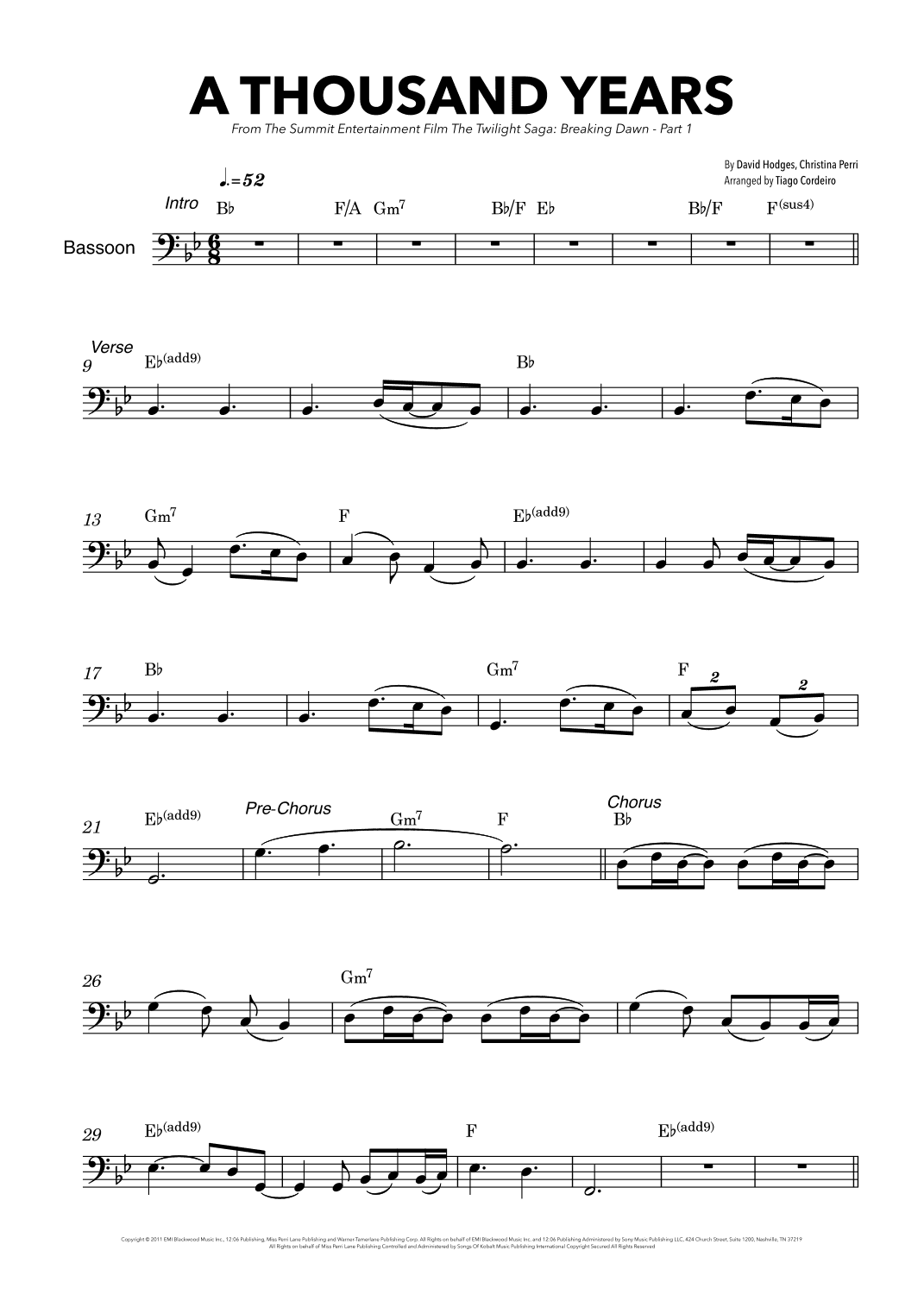 A Thousand Years (arr. Tiago Cordeiro)