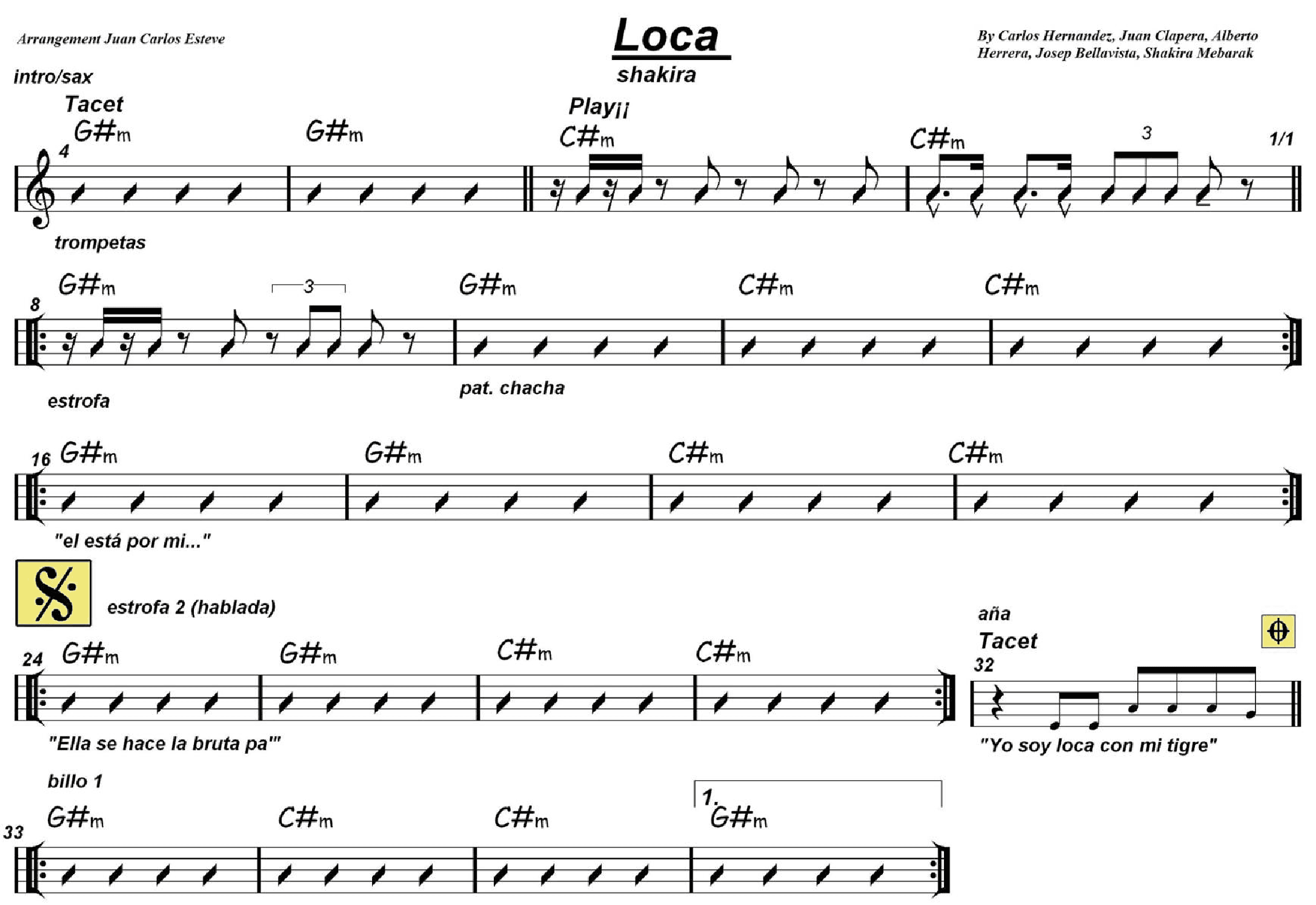 Loca Por Ti (arr. juan carlos esteve / Gran Coda)