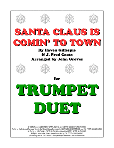 Santa Claus Is Comin' To Town (arr. John Groves)