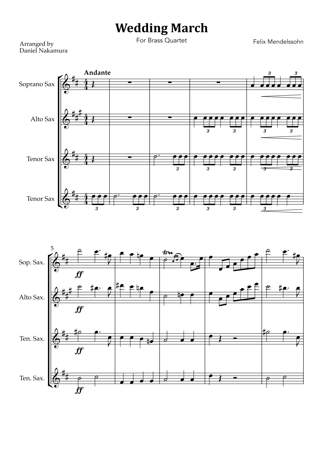 Wedding March (arr. Daniel Nakamura)