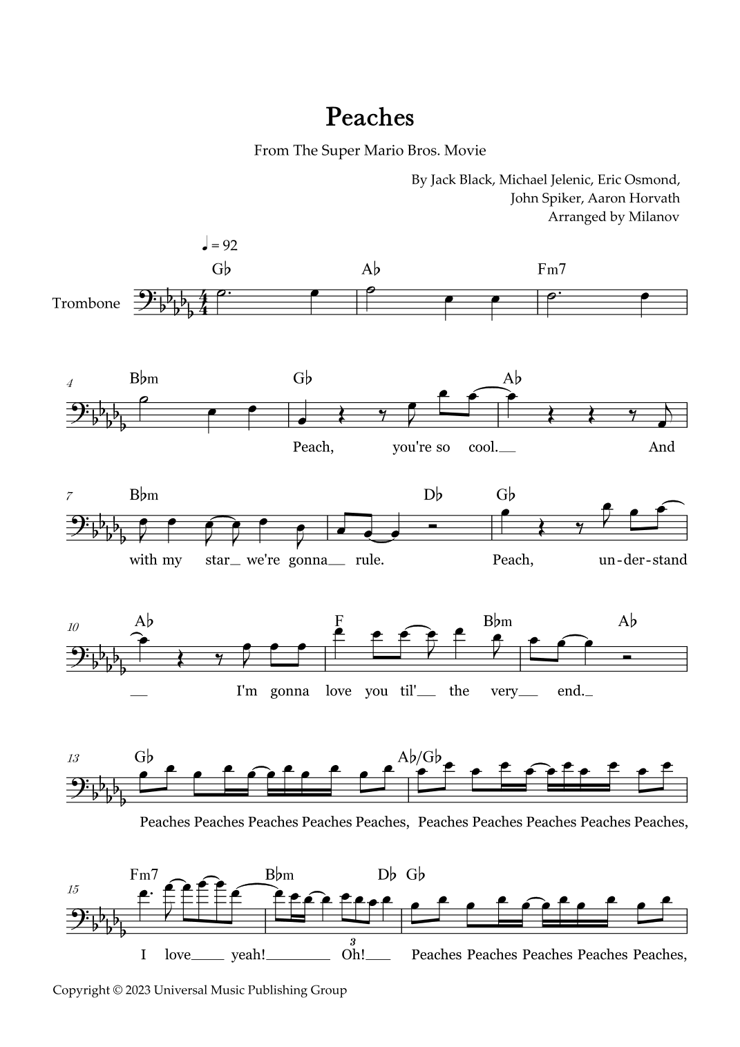 Peaches (arr. Milanov)
