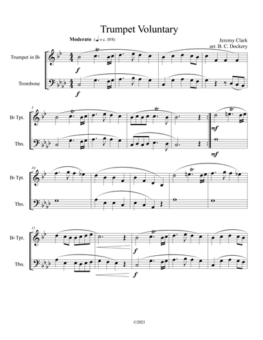 Trumpet Voluntary (Trumpet and Trombone Duet) (arr. B. C. Dockery)