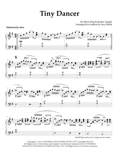 Tiny Dancer (arr. Joey Brink)