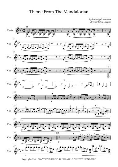 Theme From The Mandalorian (arr. J Diggins)