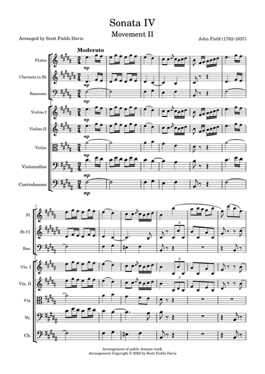 John Field, sonata IV movement II orchestrated by Scott Fields Davis (arr. Scott Fields Davis)
