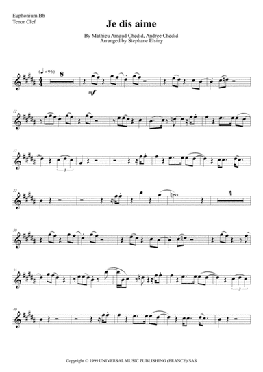 Je Dis Aime (arr. Stephane ELSINY)