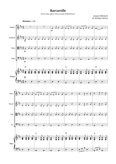 Barcarolle - Belle Nuit, O Nuit D'Amour (arr. Rodrigo Faleiros)