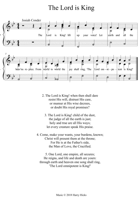The Lord is King. A new tune to a wonderful old hymn.