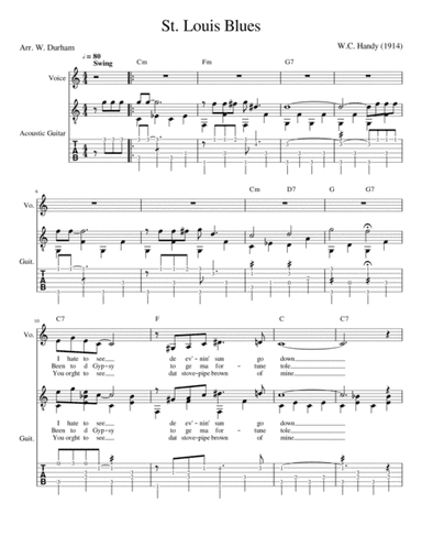 St. Louis Blues - Fingerstyle Guitar (arr. W. Durham)