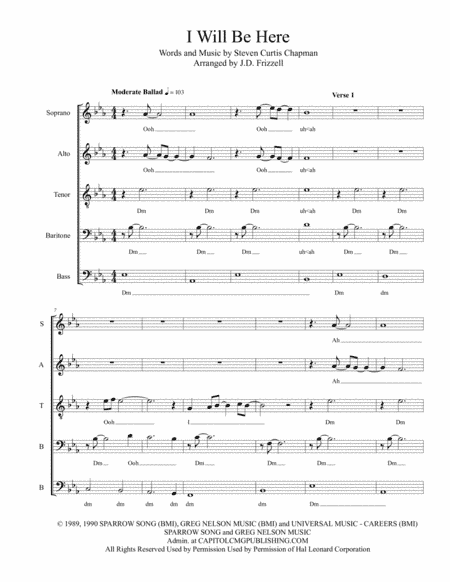 I Will Be Here (arr. J.D. Frizzell)