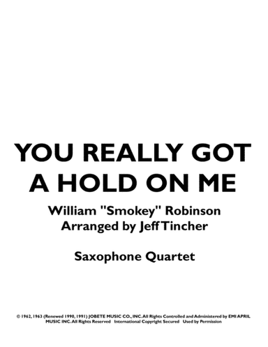 You've Really Got A Hold On Me (arr. Jeff Tincher)