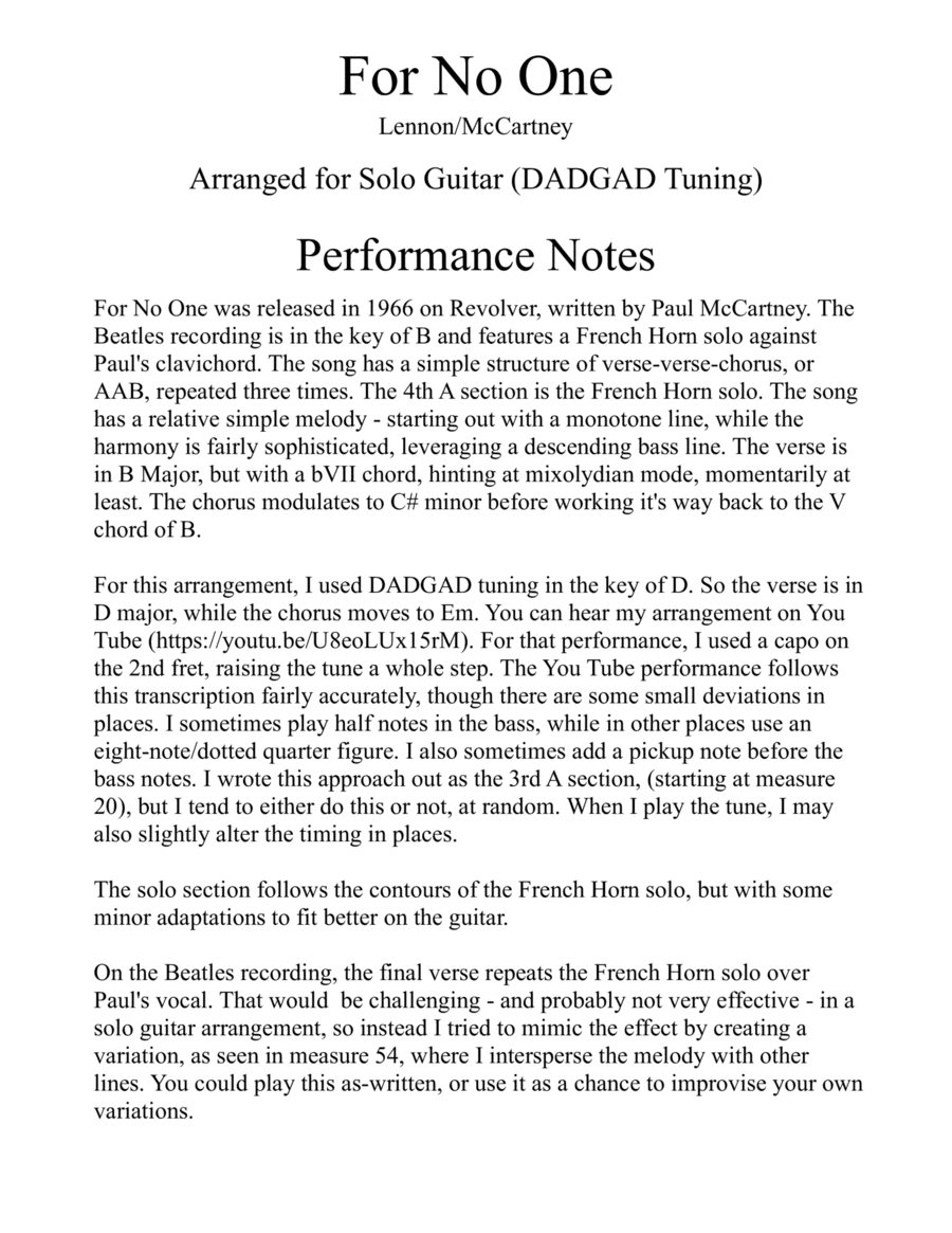 For No One (arr. Doug Young)
