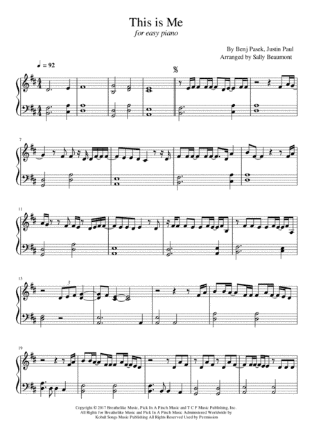 This Is Me (arr. Sally Beaumont)