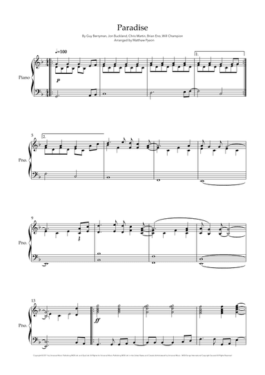 Paradise (arr. Matthew pyeon)