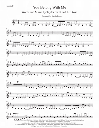 You Belong With Me (arr. Kevin Busse)