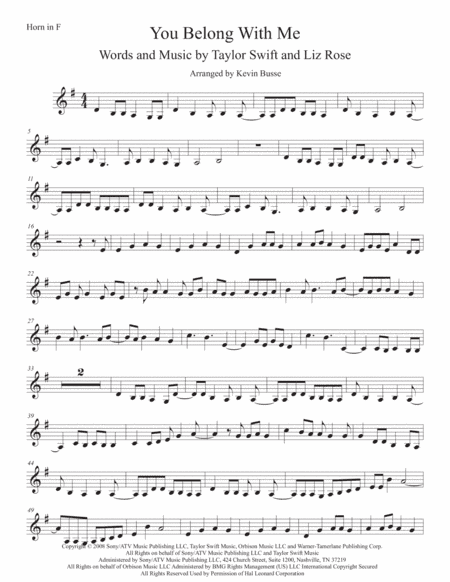 You Belong With Me (arr. Kevin Busse)