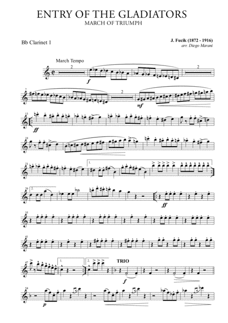 Entry Of The Gladiators for Clarinet Quartet (arr. Diego Marani)